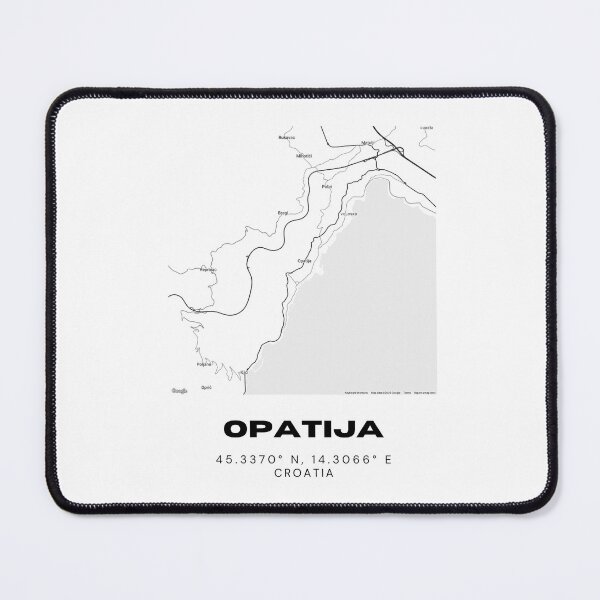 Item preview, Opatija Croatia Map Print | Adriatic Coast Coordinates Minimalist Wall Art designed and sold by RM-Journey.