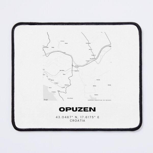 Item preview, Opuzen Croatia Coordinates Map | Neretva Valley Minimalist Wall Art designed and sold by RM-Journey.