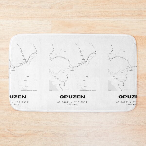 Item preview, Opuzen Croatia Coordinates Map | Neretva Valley Minimalist Wall Art designed and sold by RM-Journey.