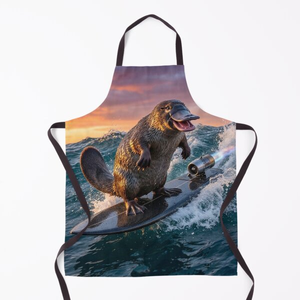 Item preview, Duckbill Platypus Shreds a Wave on Rocket Surfboard designed and sold by Tridentulus.