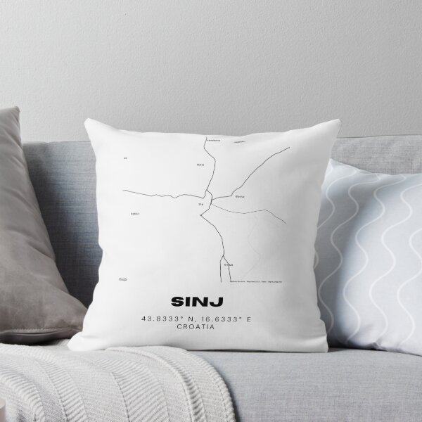 Item preview, Sinj Croatia Coordinates Map | Dalmatian Hinterland Minimalist Wall Art designed and sold by RM-Journey.