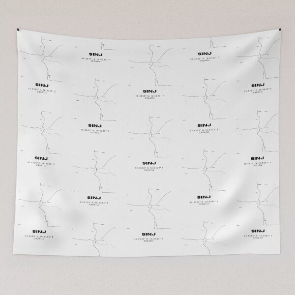 Item preview, Sinj Croatia Coordinates Map | Dalmatian Hinterland Minimalist Wall Art designed and sold by RM-Journey.