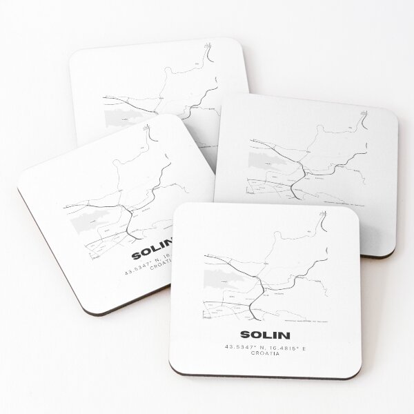 Item preview, Solin Croatia Map Print | Ancient Salona Coordinates Minimalist Wall Art designed and sold by RM-Journey.