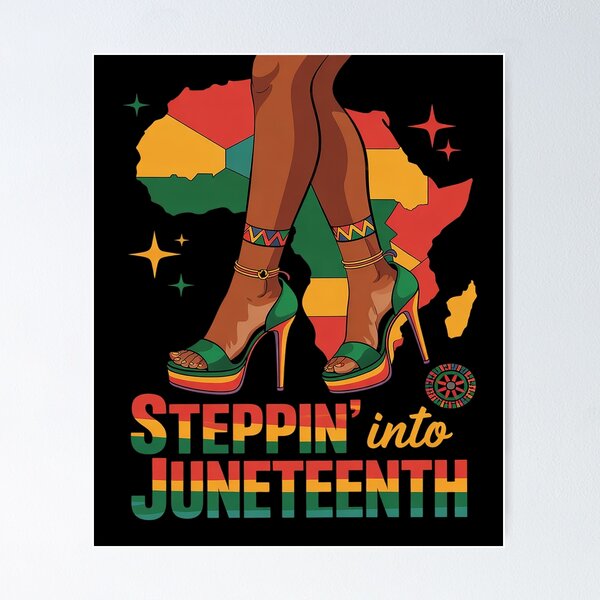 Item preview, Stepping Into Juneteenth Afro Woman Black Girls  designed and sold by Catharsiscath.