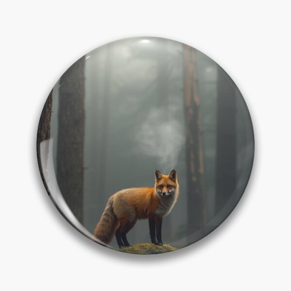 Item preview, Silent Watcher Red Fox in a Misty Forest Art Print designed and sold by Element Horizon Studio.