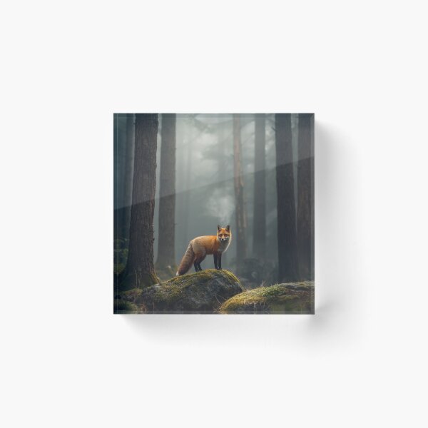 Item preview, Silent Watcher Red Fox in a Misty Forest Art Print designed and sold by Element Horizon Studio.