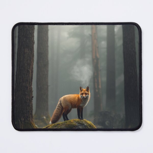 Item preview, Silent Watcher Red Fox in a Misty Forest Art Print designed and sold by Element Horizon Studio.