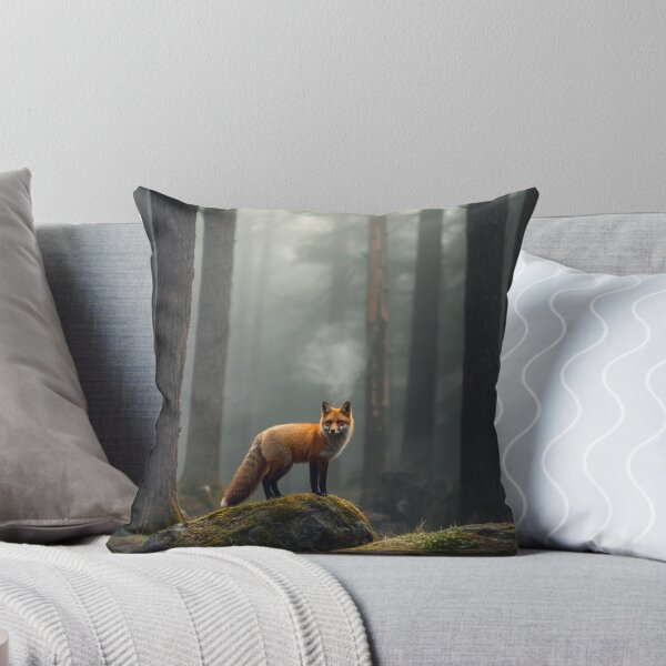 Item preview, Silent Watcher Red Fox in a Misty Forest Art Print designed and sold by Element Horizon Studio.
