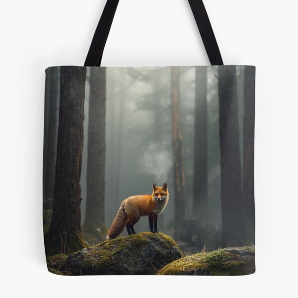 Item preview, Silent Watcher Red Fox in a Misty Forest Art Print designed and sold by Element Horizon Studio.