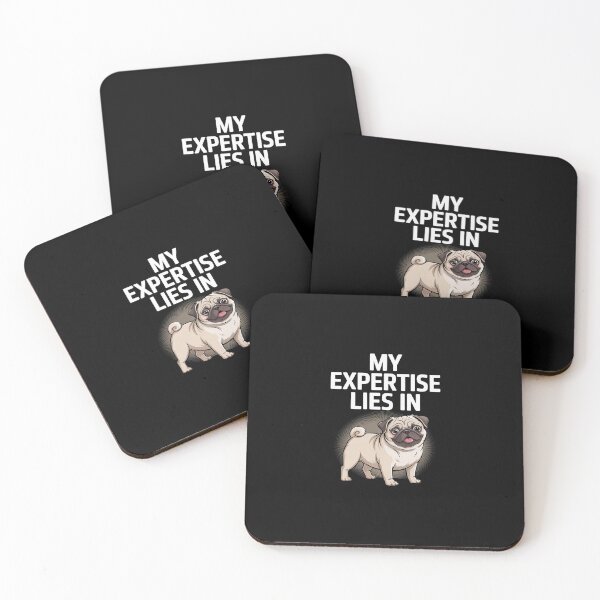 Item preview, My Expertise Lies in Pugs Small Dog Breed Wrinkly Face Round designed and sold by skanderio.