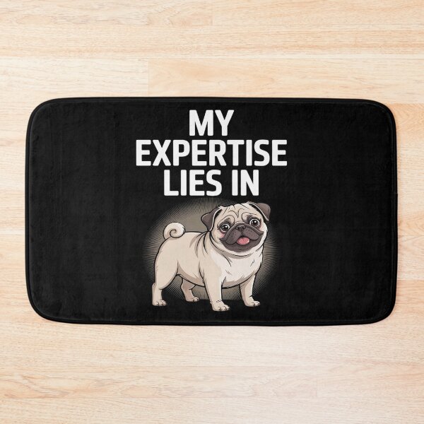 Item preview, My Expertise Lies in Pugs Small Dog Breed Wrinkly Face Round designed and sold by skanderio.