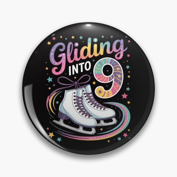 Item preview, Kids Gliding Into 9 Years Let's Skate I'm 9 Ice Skate Party designed and sold by sonlylya.