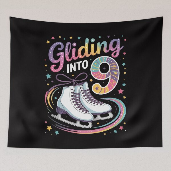 Item preview, Kids Gliding Into 9 Years Let's Skate I'm 9 Ice Skate Party designed and sold by sonlylya.