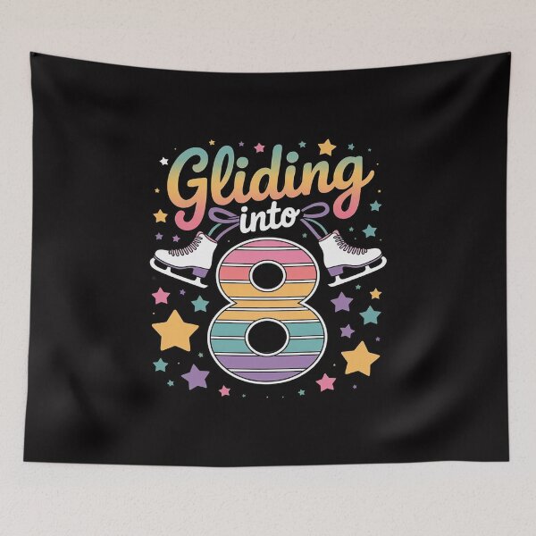 Item preview, Kids Gliding Into 8 Years Let's Skate I'm 8 Ice Skate Party designed and sold by sonlylya.
