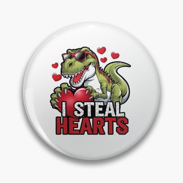 Item preview, Valentines Day Dinosaur I Steal Hearts Boys Men Love T rex  designed and sold by Catharsiscath.