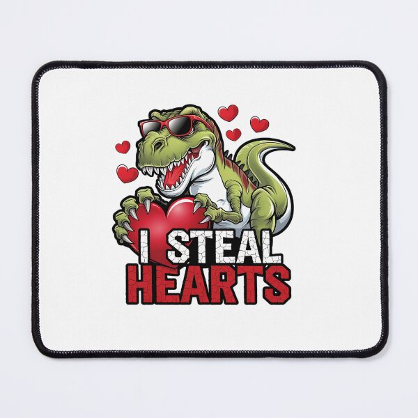 Item preview, Valentines Day Dinosaur I Steal Hearts Boys Men Love T rex designed and sold by Catharsiscath.