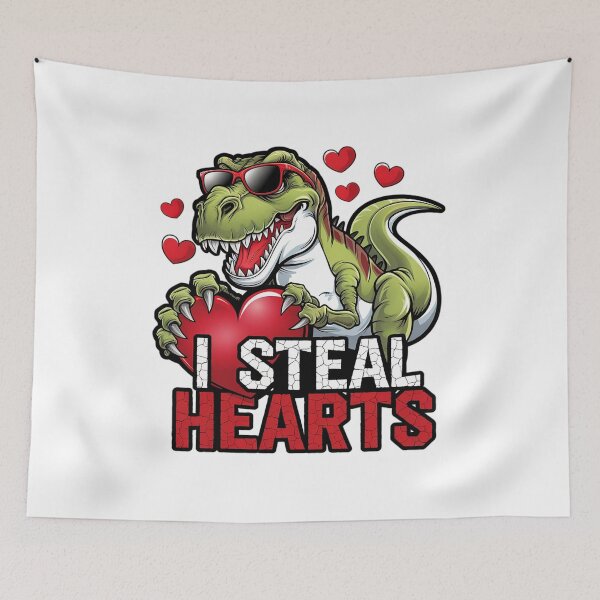 Item preview, Valentines Day Dinosaur I Steal Hearts Boys Men Love T rex  designed and sold by Catharsiscath.