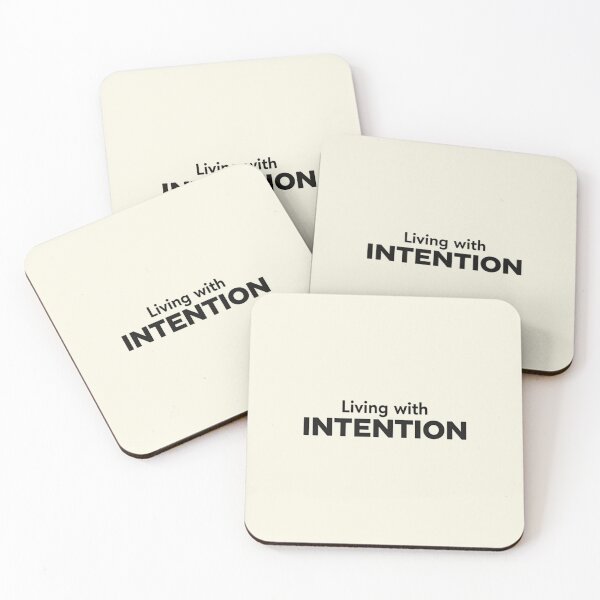 Item preview, Living with Intention – Minimal Calm Living Quote Design designed and sold by Irene Catchmind.