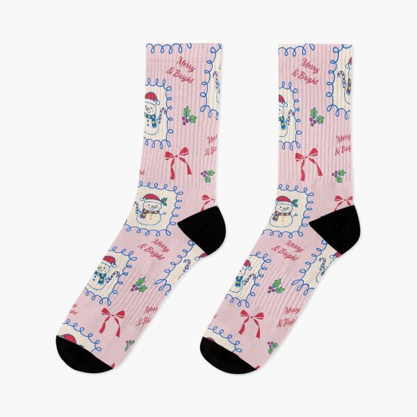 Item preview, Merry & Bright Cute Snowman Christmas Pattern – Festive Holiday Illustration designed and sold by Gemma A  Summers.