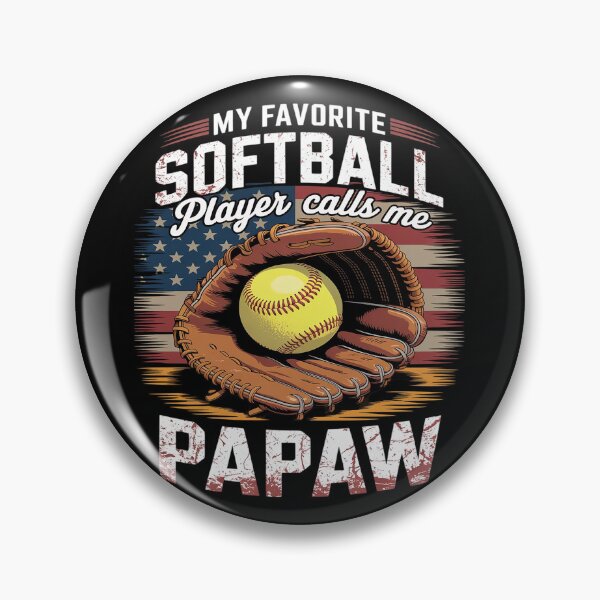 Item preview, My Favorite Softball Player Calls Me Papaw American Flag designed and sold by imsamaharem.