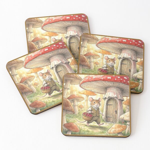 Item preview, Mouse Brings Raspberries to His Mushroom House designed and sold by Tridentulus.