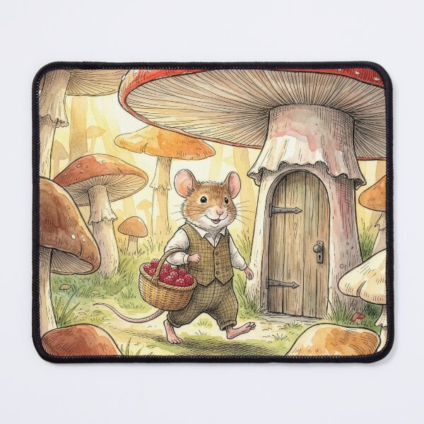 Item preview, Mouse Brings Raspberries to His Mushroom House designed and sold by Tridentulus.