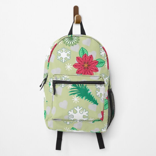 Item preview, Soft Sage Green Poinsettia Snowflakes & Hearts Pattern designed and sold by HopeAndHustle.