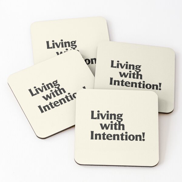 Item preview, Living with Intention – Minimal Calm Living Quote Design designed and sold by Irene Catchmind.