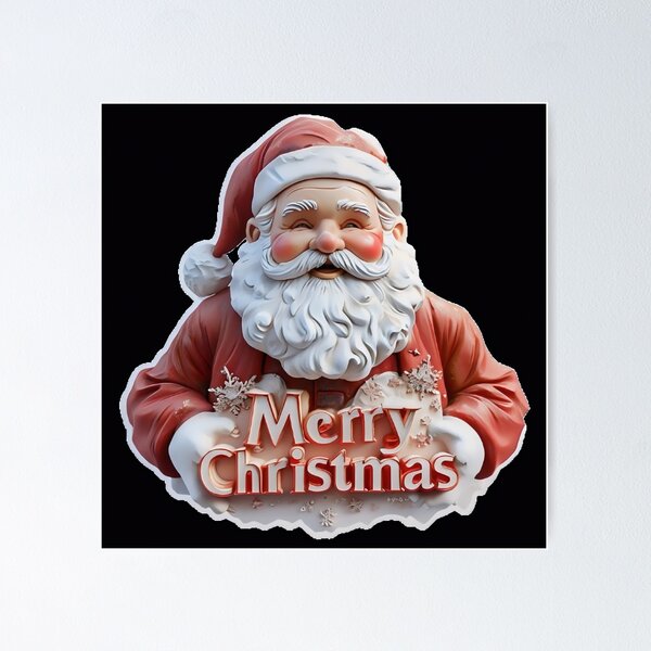 Item preview, 3D Santa Claus Merry Christmas – Festive Holiday Figurine Style Art designed and sold by SmartyWonders.