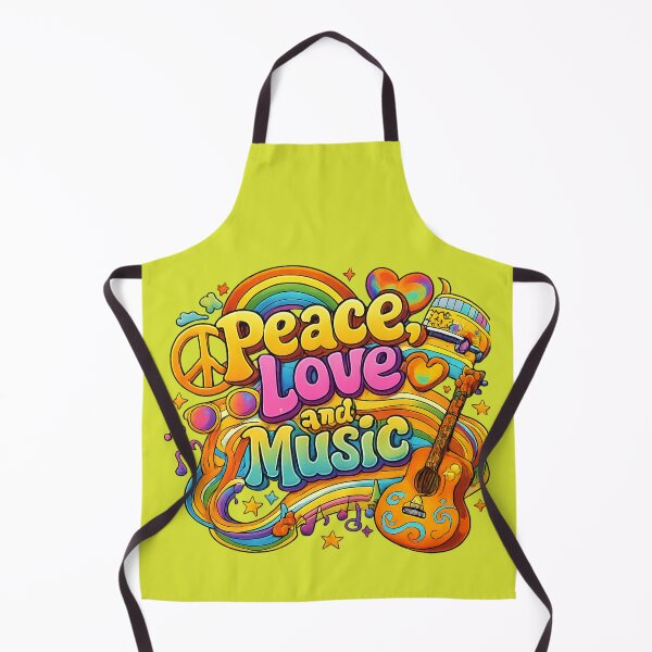 Item preview, Peace, Love and Music -colourful retro style designed and sold by Andykinoz.