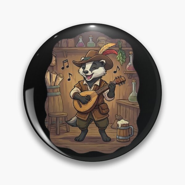 Item preview, Whimsical Badger Bard Tavern Musician Lute Player designed and sold by k3rstman1.