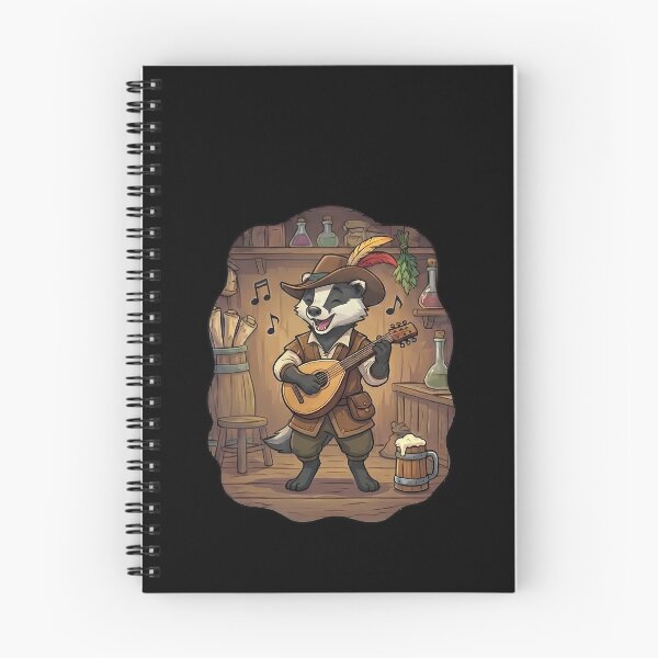 Item preview, Whimsical Badger Bard Tavern Musician Lute Player designed and sold by k3rstman1.