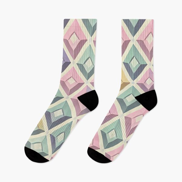 Item preview, Spring Harlequin Diamond Pattern Pastel Geometric Art Print designed and sold by PinUpPizzazz.