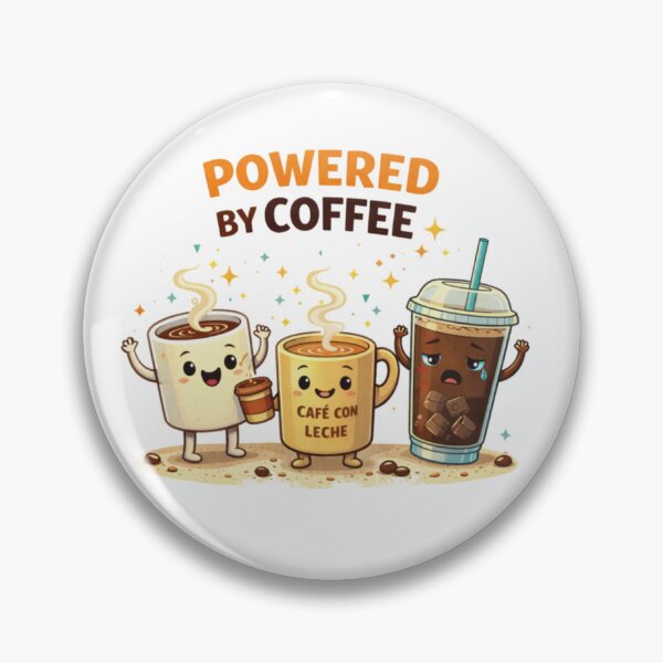 Item preview, Powered by Coffee – Funny Coffee Characters Illustration designed and sold by Memorph.