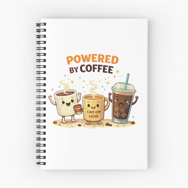 Item preview, Powered by Coffee – Funny Coffee Characters Illustration designed and sold by Memorph.
