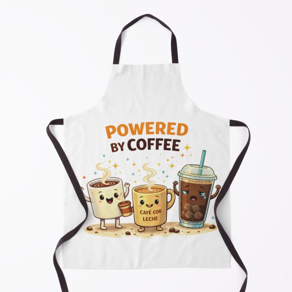 Item preview, Powered by Coffee – Funny Coffee Characters Illustration designed and sold by Memorph.