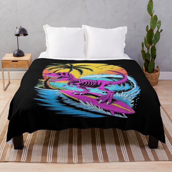 Item preview, Neon Surfing T-Rex Skeleton with Beach Sunset designed and sold by Slwankol.