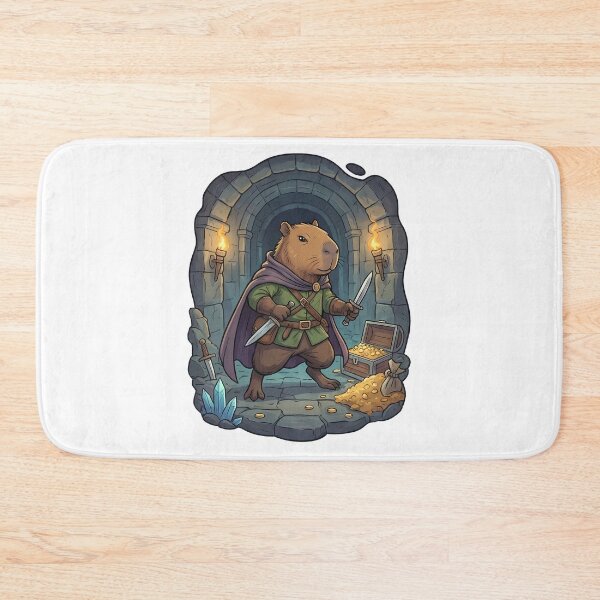 Item preview, Cute Capybara Adventurer Dungeon Explorer designed and sold by k3rstman1.