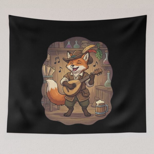Item preview, Happy Fox Bard Lute Player Fantasy Tavern designed and sold by k3rstman1.