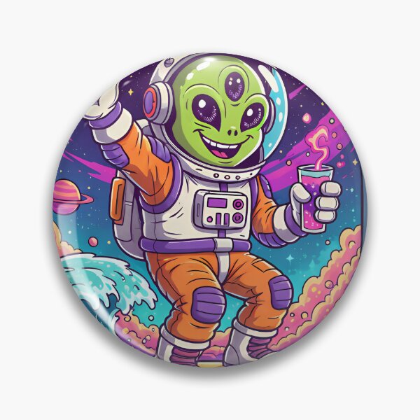Item preview, COSMIC CRUSE! | Vibrant Alien Astronaut Surfing Space Wave designed and sold by DarYang.