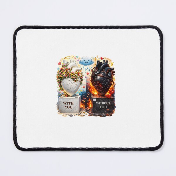 Item preview, With You Without You Sticker | 3D Heart Love Contrast Art | Emotional Relationship Design designed and sold by Gurjeetpixelart.