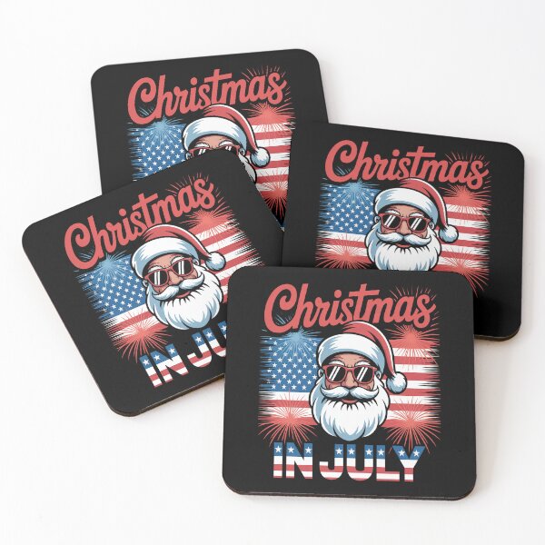 Item preview, Christmas In July Santa Sunglasses Proud 4th Of July US Flag designed and sold by RonnasJackson.
