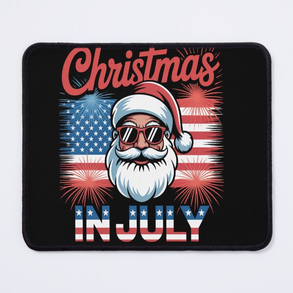 Item preview, Christmas In July Santa Sunglasses Proud 4th Of July US Flag designed and sold by RonnasJackson.