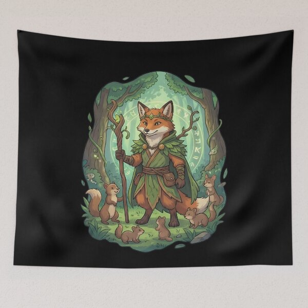 Item preview, Enchanted Forest Fox Wizard Magic designed and sold by k3rstman1.