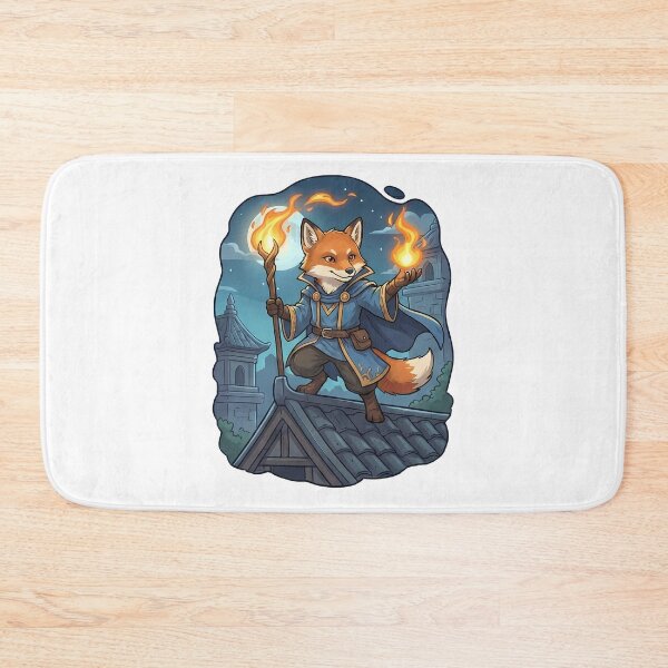 Item preview, Mystical Fox Wizard Rooftop Magic Night designed and sold by k3rstman1.