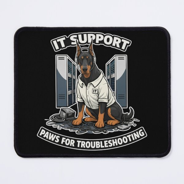 Item preview, Funny Doberman Pinscher Dog – IT Support Tech Humor Shirt designed and sold by Pulse & Paws | Pop Culture Tees and Stickers.