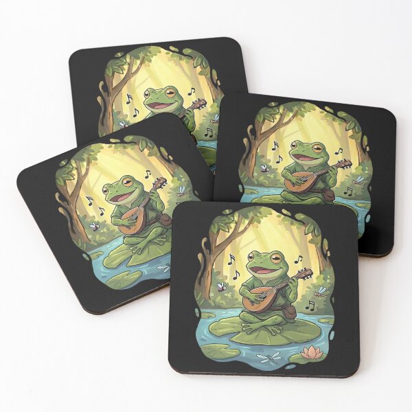 Item preview, Whimsical Frog Bard Musician Lily Pad Pond designed and sold by k3rstman1.
