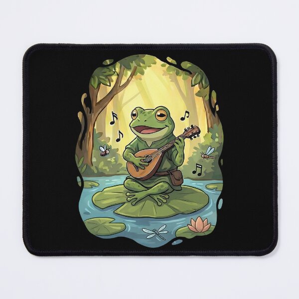 Item preview, Whimsical Frog Bard Musician Lily Pad Pond designed and sold by k3rstman1.