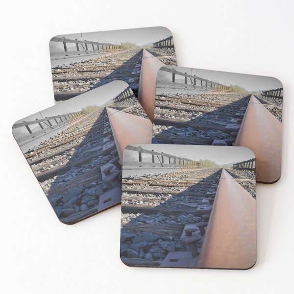 Item preview, On the Track View, Railroad Track in Arizona Desert designed and sold by tumbleweedphoto.