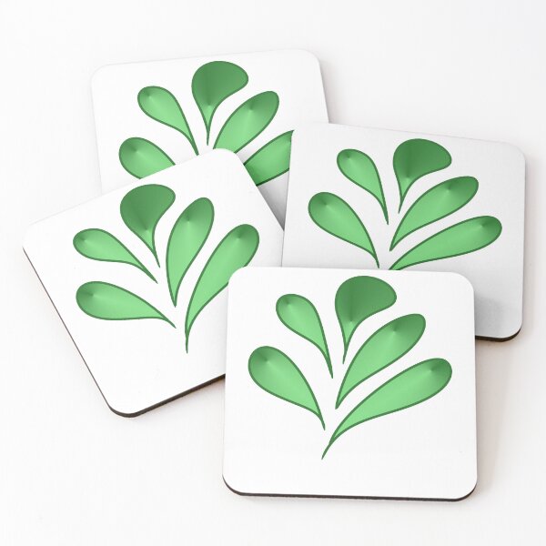 Item preview, Green five teardrop-shaped leaves with a gradient texture and a green outline designed and sold by MagicMaker1984.